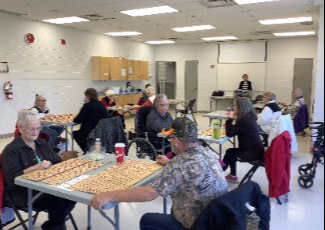 Seniors playing bingo